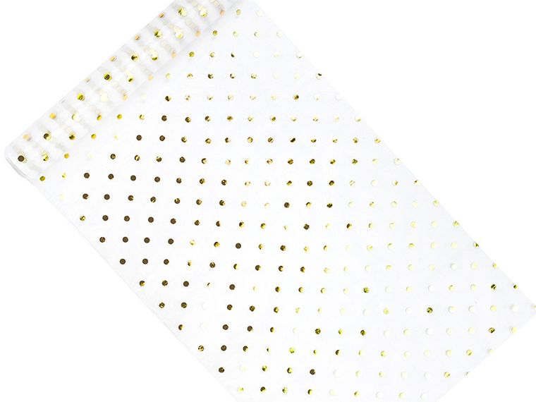 PartyDeco, dekoracyjna organza z nadrukiem, biała