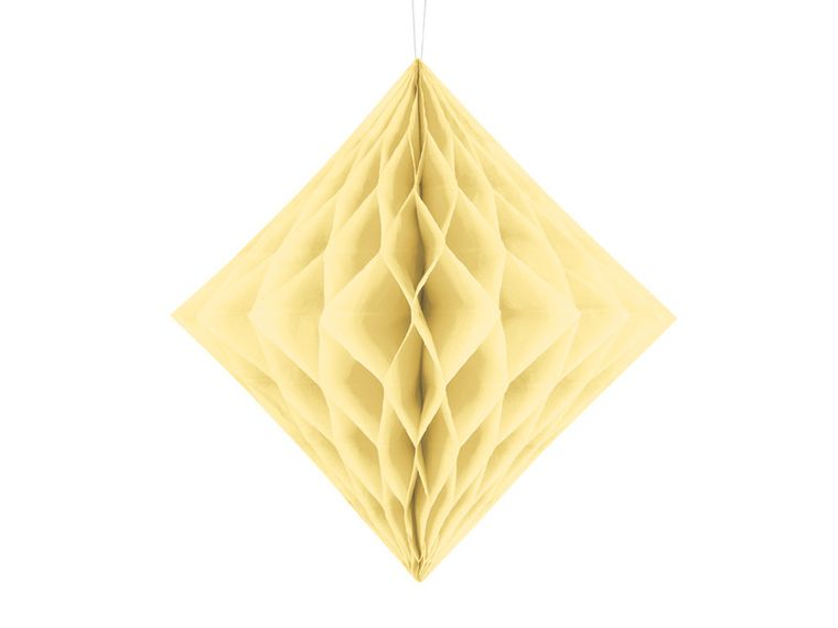 PartyDeco, diament bibułowy, kremowy, 20 cm