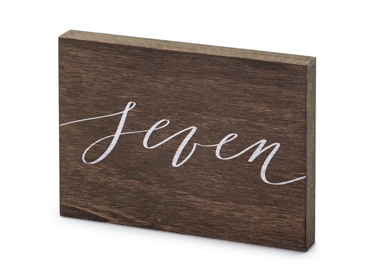 PartyDeco, drewniany numer na stół "Seven", 2-18-12.5 cm, 1 szt.