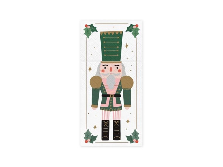 PartyDeco, Dziadek do orzechów, kieszonka na sztućce, 10-20 cm, 6 szt.