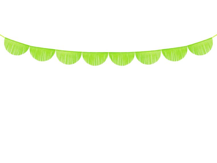 PartyDeco, girlanda bibułowa, frędzle, zielone jabłuszko, 3 m