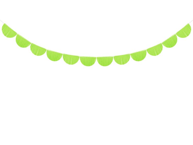 PartyDeco, girlanda bibułowa Frędzle, zielone jabłuszko, 3m