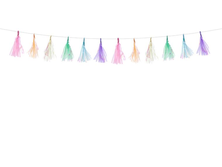 PartyDeco, girlanda frędzle, mix, 1, 2 m