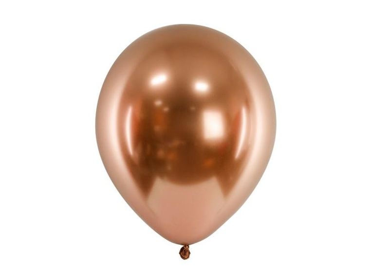 PartyDeco, Glossy, balony, miedziane, 30 cm, 10 szt.