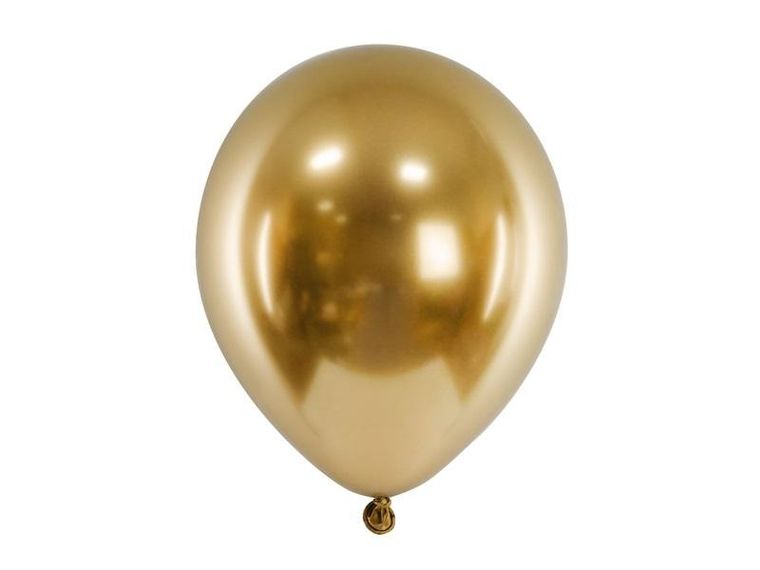 PartyDeco, Glossy, balony, złote, 46 cm, 5 szt.