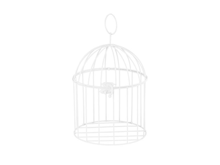 PartyDeco, klatka dekoracyjna, biały, 24 cm