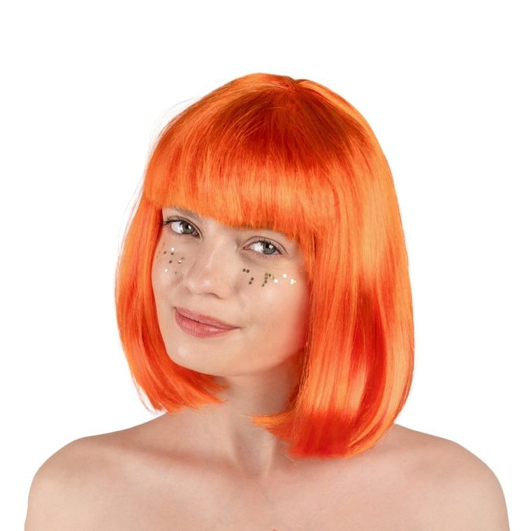 PartyDeco, Kleopatra, krótka peruka, pomarańczowa