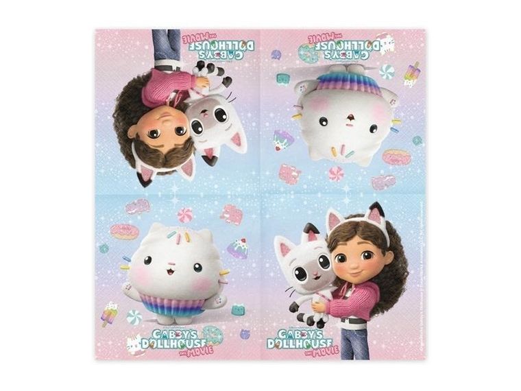 PartyDeco, Koci Domek Gabi, serwetki papierowe, 33-33 cm, 20 szt.