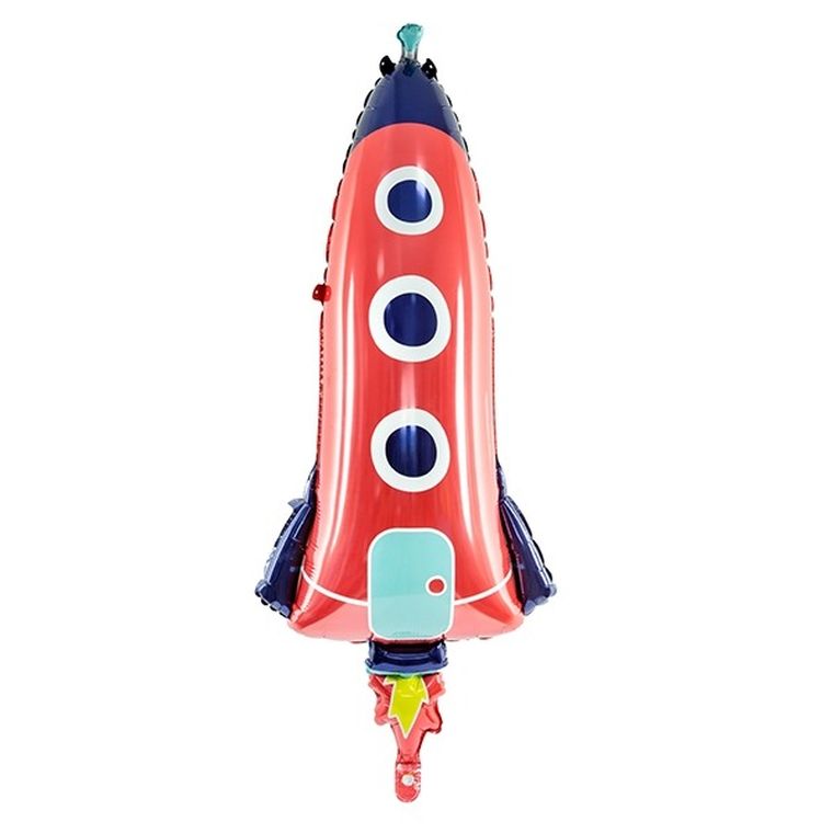 PartyDeco, Kosmiczne Party, balon foliowy, rakieta, 44-115 cm