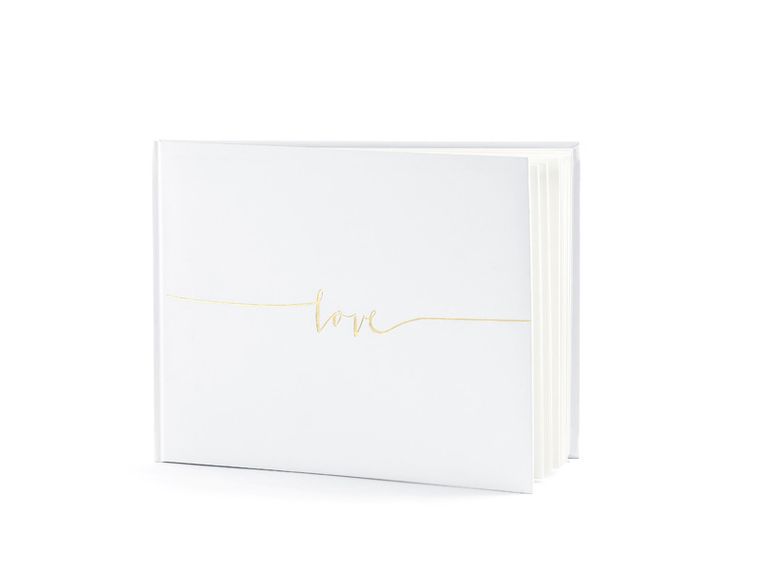 PartyDeco, księga gości weselnych, 24-18,5 cm, biała, 22 kartki