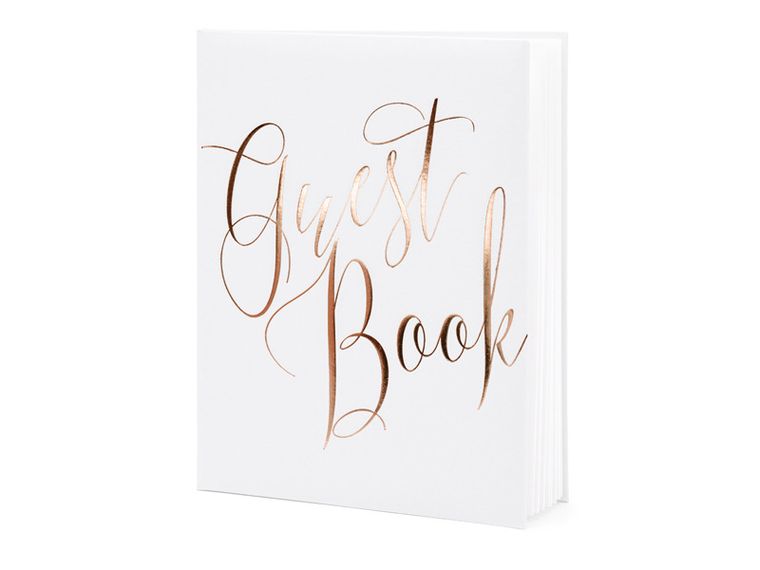 PartyDeco, księga gości weselnych guest book, 20-24,5 cm, biała, 22 kartki
