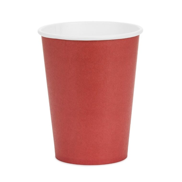 PartyDeco, kubeczki papierowe, ciemny czerwony, 250 ml, 6 szt.