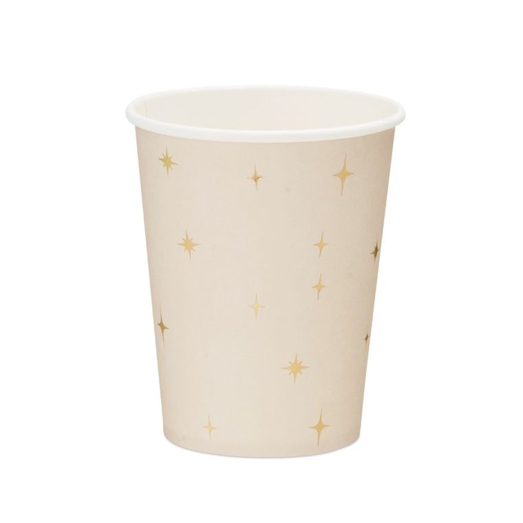 PartyDeco, kubeczki papierowe, gwiazdki, 220 ml, 6 szt.