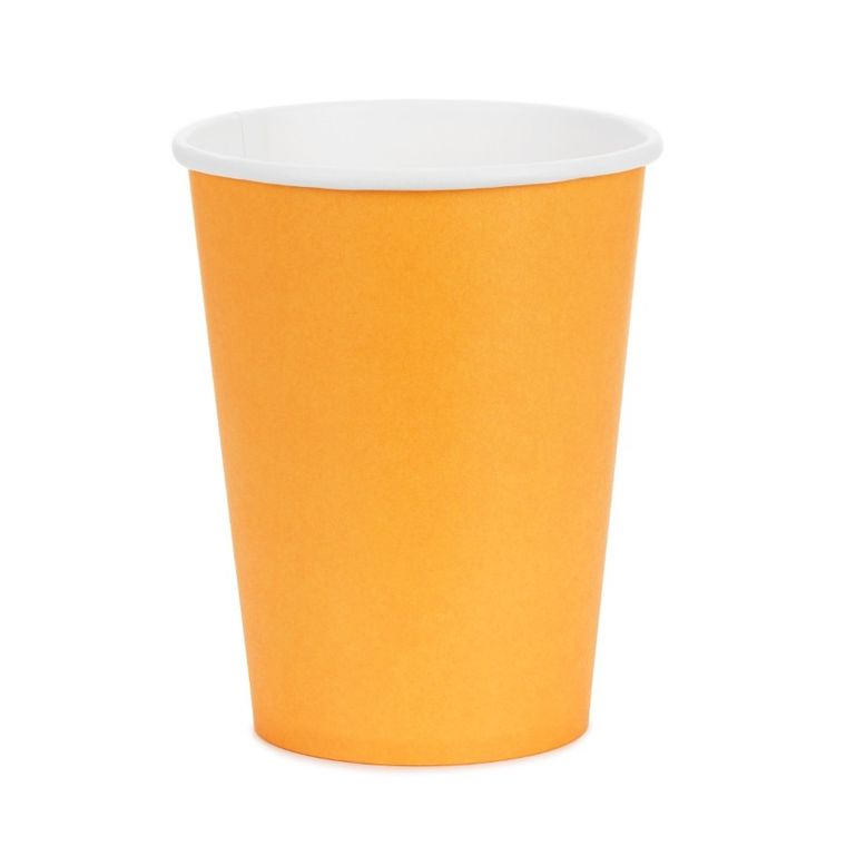 PartyDeco, kubeczki papierowe, jasny pomarańczowy, 250 ml, 6 szt.