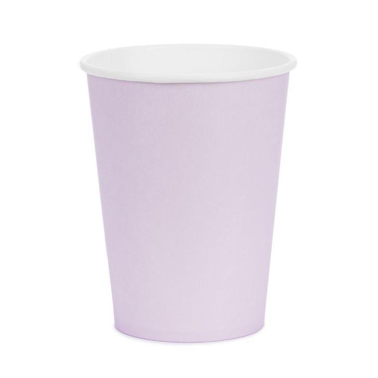 PartyDeco, kubeczki papierowe, lawenda, 250 ml, 6 szt.
