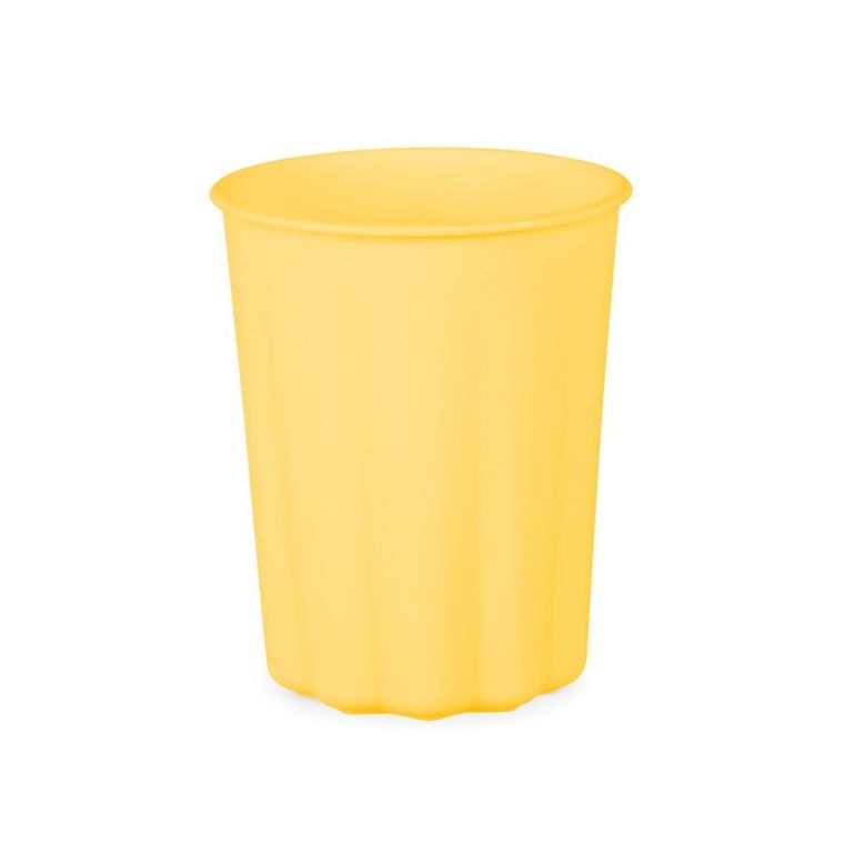 PartyDeco, kubeczki plastikowe, falbanka, żółte, 220 ml, 4 szt.