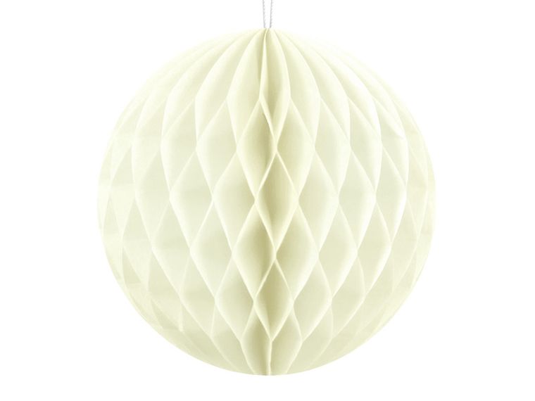 PartyDeco, kula bibułowa, jasnokremowy, 10 cm