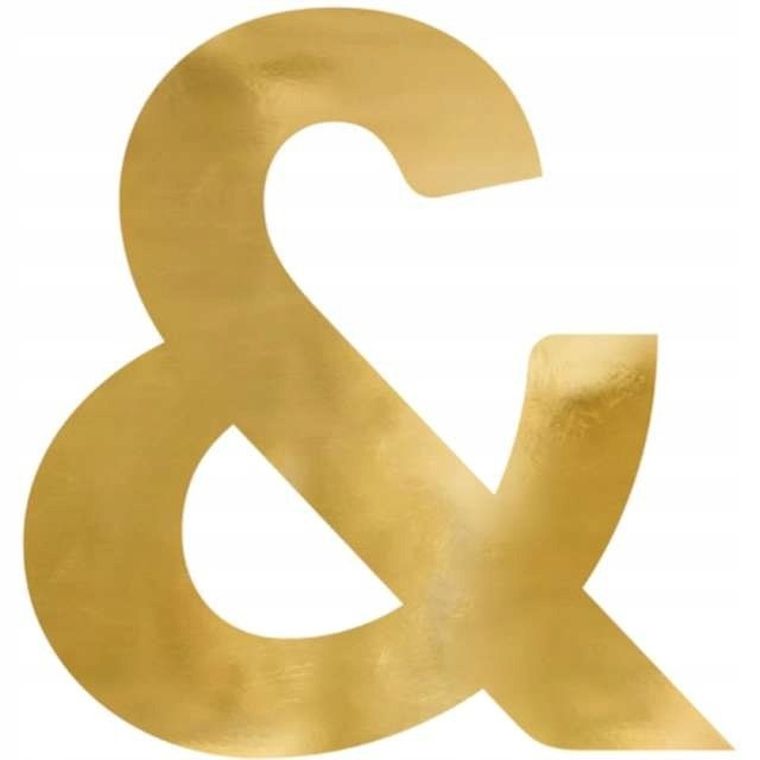 PartyDeco, litera lustrzana ''&'', złoty, 58-61 cm