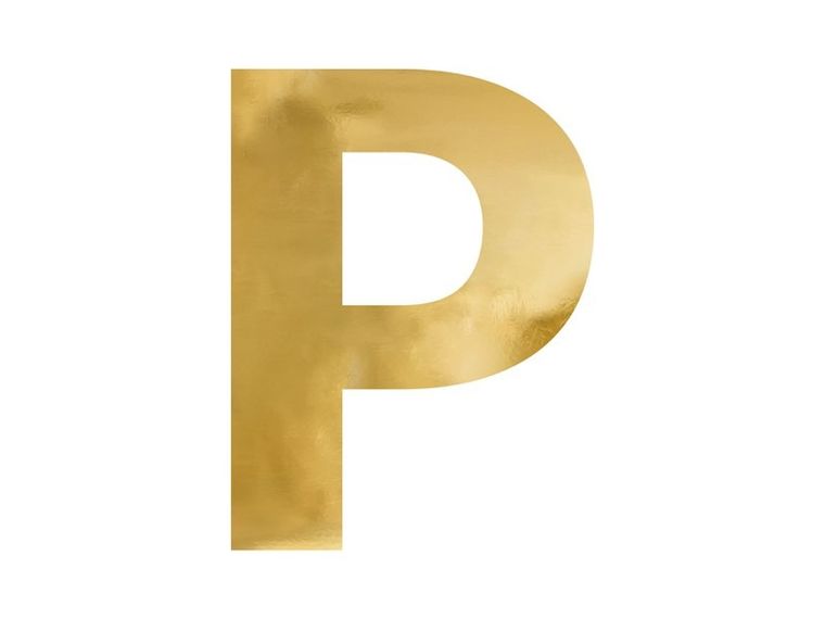PartyDeco, litera lustrzana ''P'', złoty, 45-60 cm