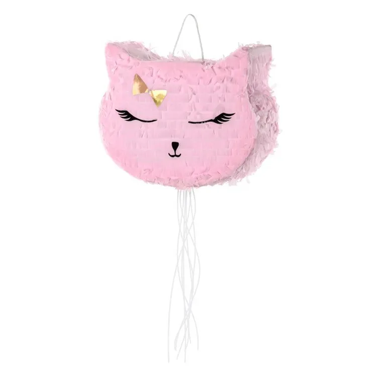 PartyDeco, Meow Party, piniata urodzinowa, kotek, różowa, 35-27-9 cm
