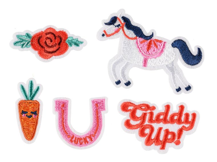 PartyDeco, naprasowanki Giddy up, mix, 2-7-3.5-7 cm, 5 szt.