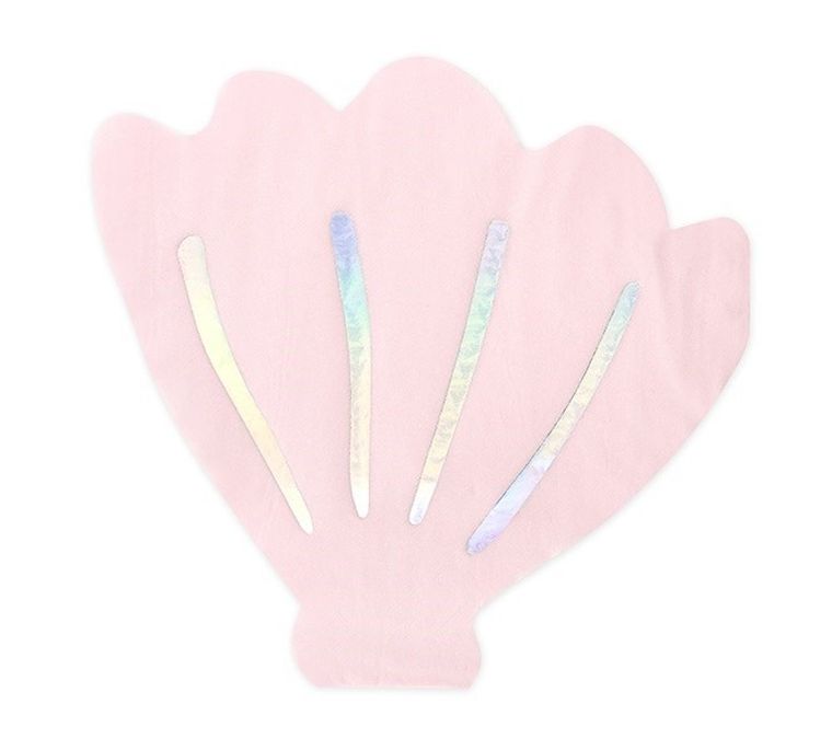 PartyDeco, Narwal Party, serwetki papierowe z kolekcji urodzinowej, w kształcie muszelki, 20 szt.