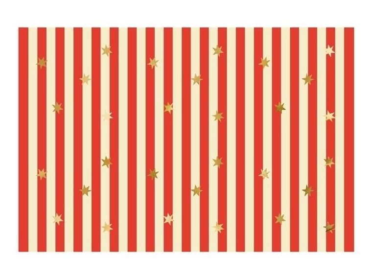 PartyDeco, obrus papierowy, Pasy z gwiazdkami, 180-120 cm