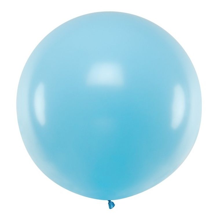 PartyDeco, olbrzymi okrągły balon, pastel, light blue, 1 m