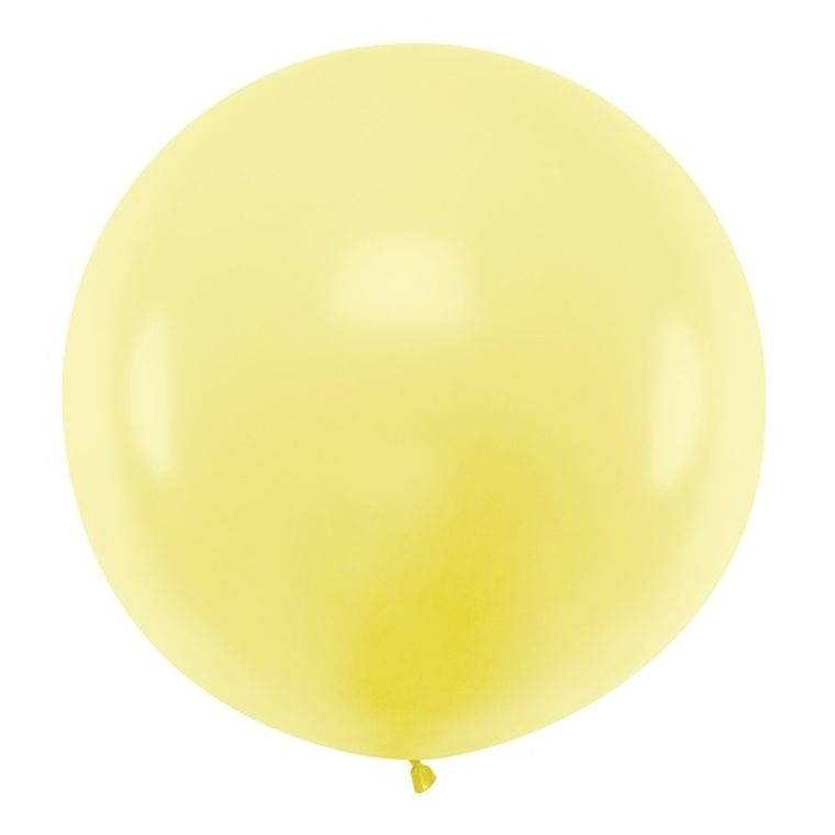 PartyDeco, olbrzymi okrągły balon, pastel, light yellow, 1 m