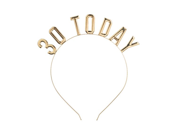 PartyDeco, opaska 30 Today, złoty, 1 szt.