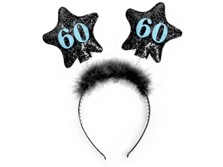 PartyDeco, opaska, 60 urodziny, czarna, rozmiar uniwersalny