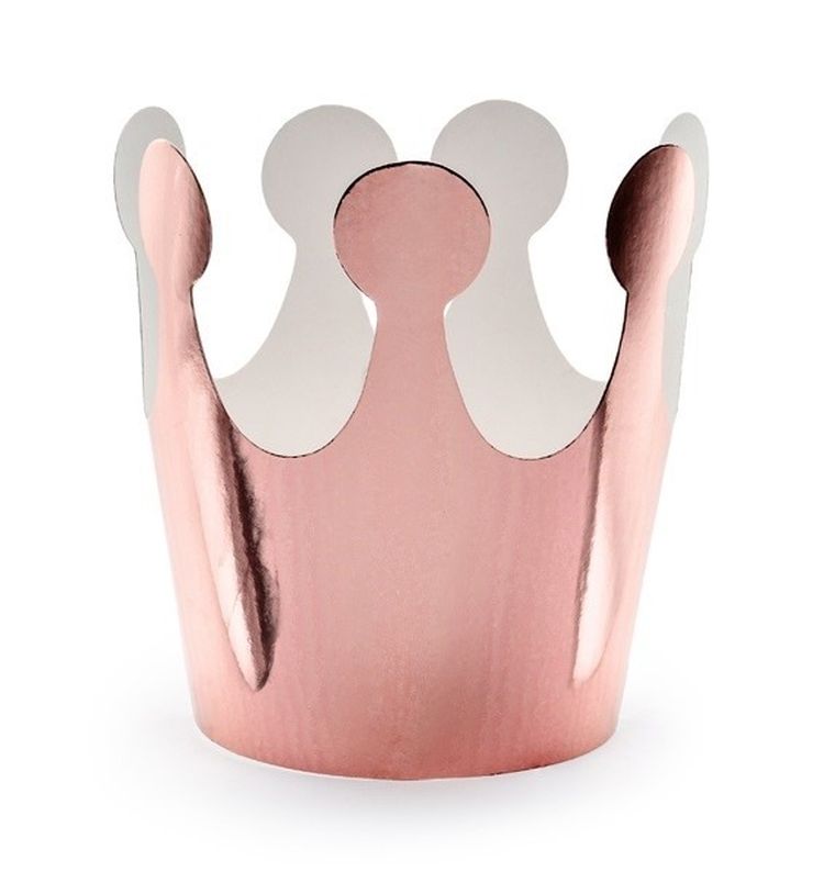 PartyDeco, ozdobna korona króla imprezy, różowe złoto, 6 szt.