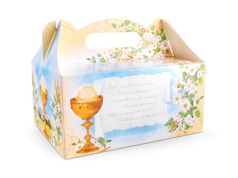 PartyDeco, ozdobne pudełka na ciasto komunijne, 10 szt.