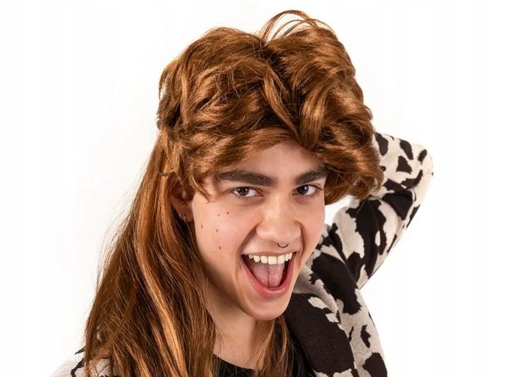 PartyDeco, peruka, długa, lata 80-te, rude