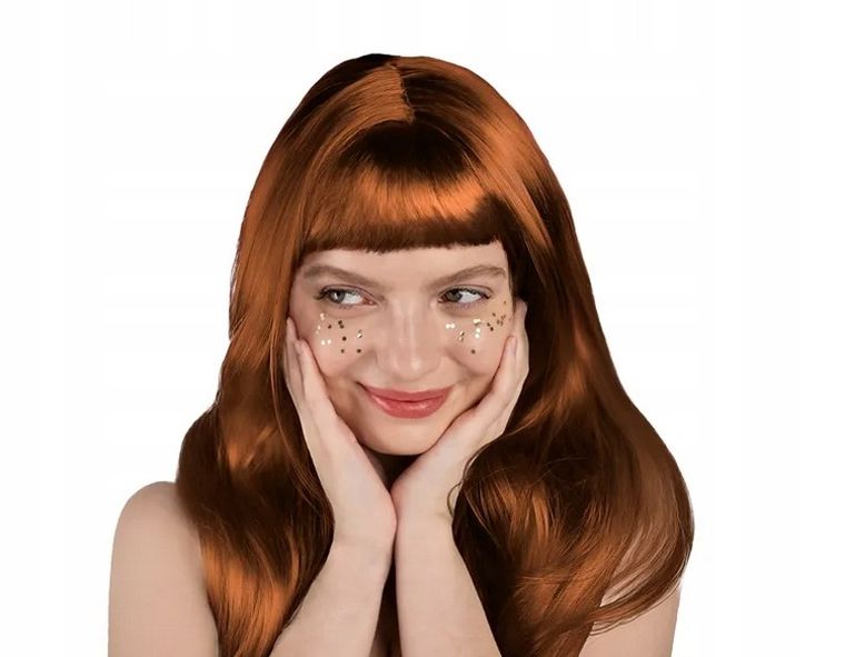 PartyDeco, peruka, długa, ruda