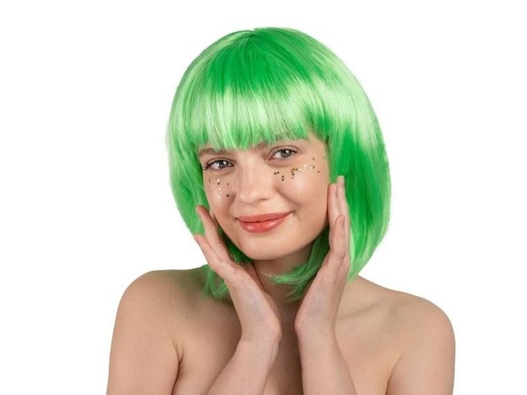 PartyDeco, peruka, Kleopatra, neonowa zielona