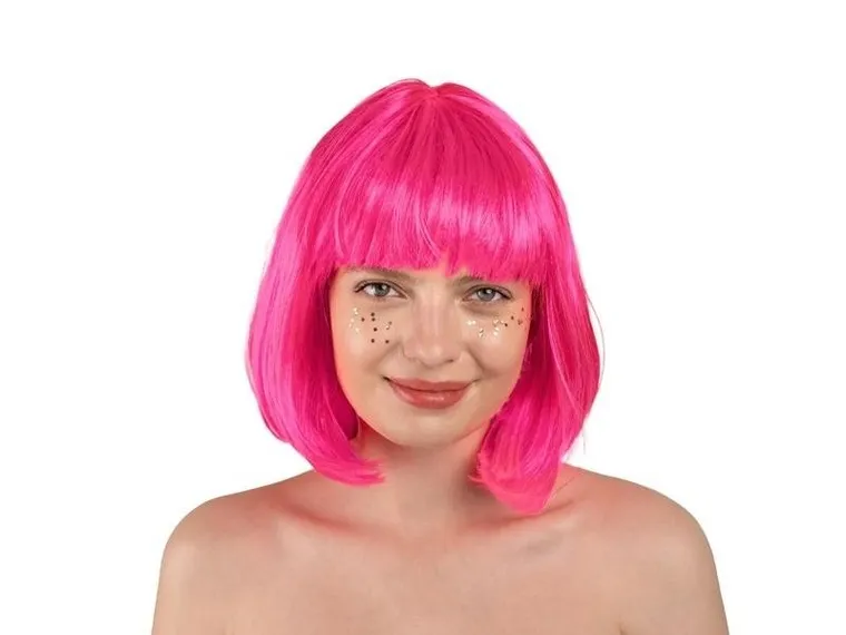 PartyDeco, peruka, Kleopatra, neonowy róż