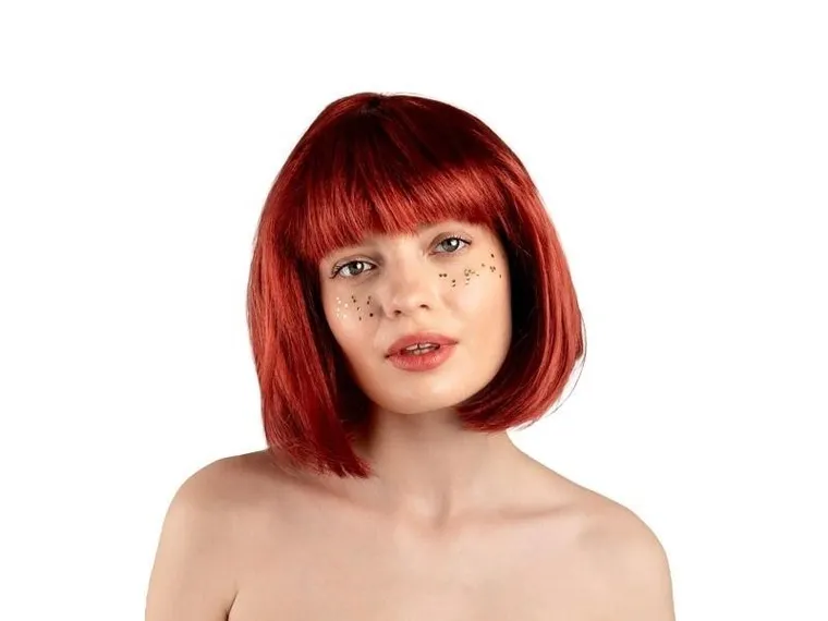 PartyDeco, peruka, Kleopatra, truskawkowy róż