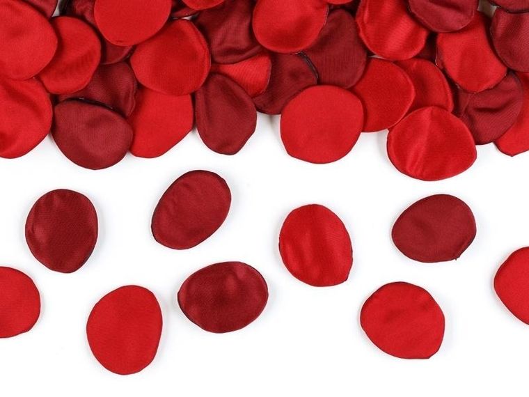 Partydeco, płatki róż w woreczku, odcienie czerwieni, 100 szt.