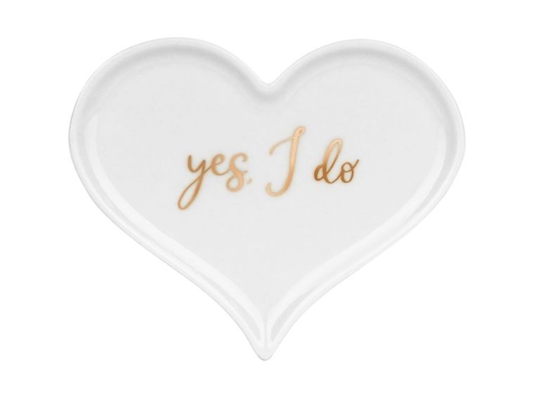 PartyDeco, Serce, talerzyk porcelanowy na obrączki, 13,3-10,8 cm