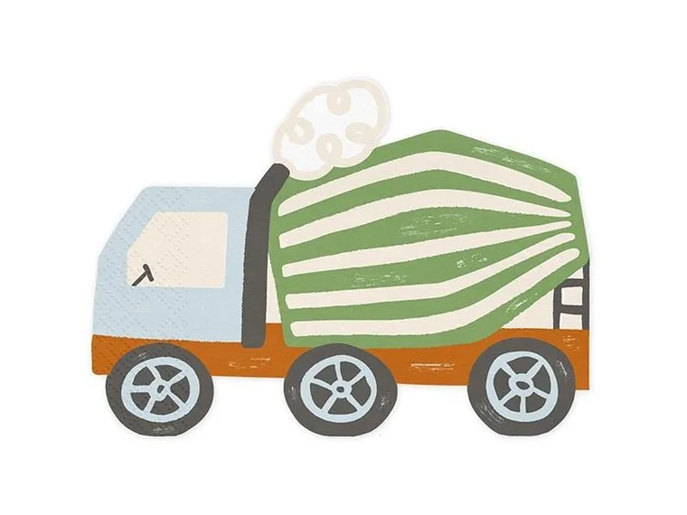 PartyDeco, serwetki, betoniarka, 16-13 cm, 20 szt.