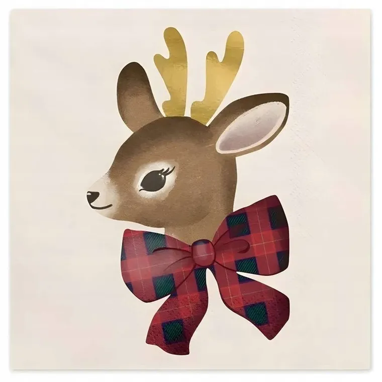 PartyDeco, serwetki, jelonek, 33-33 cm, 12 szt.