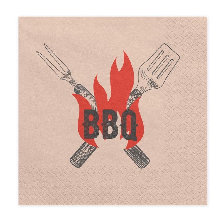 PartyDeco, serwetki papierowe, bbq, 33-33 cm, 20 szt.
