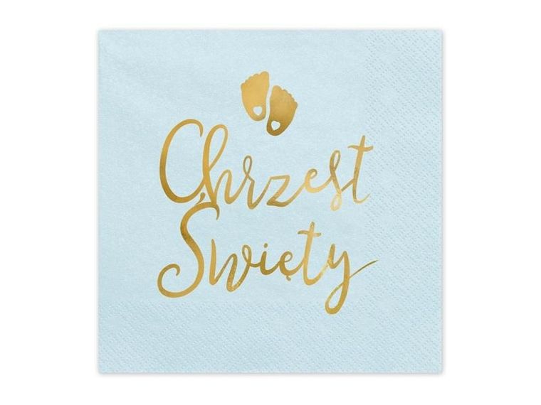 Partydeco, serwetki papierowe, Chrzest, jasny niebieski, 33-33 cm, 12 szt.