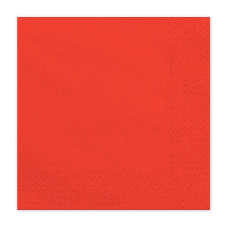 PartyDeco, serwetki papierowe, czerwony, 33-33 cm, 20 szt.