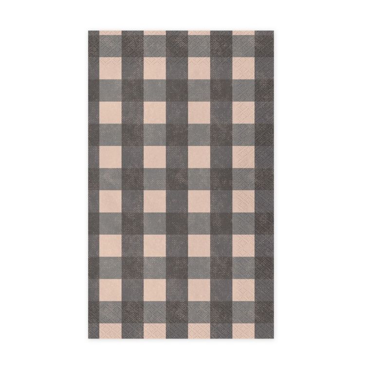 PartyDeco, serwetki papierowe w kratę, 33-40 cm, 20 szt.