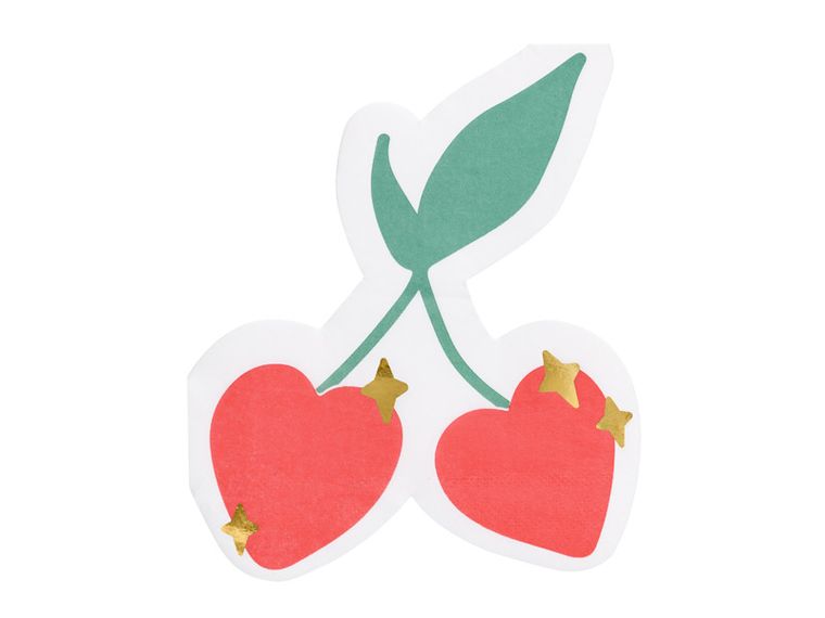 PartyDeco, serwetki Wiśnie, mix, 13.5-16 cm, 20 szt.