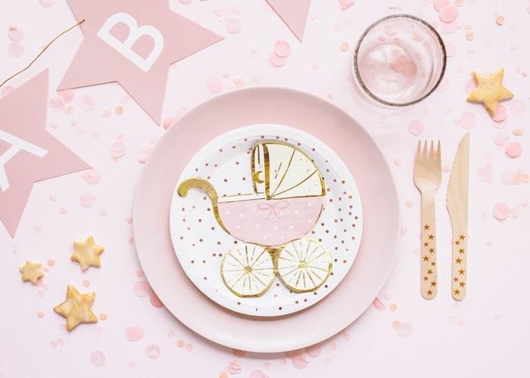 PartyDeco, serwetki, wózek, jasny róż, 14-15 cm, 20 szt.