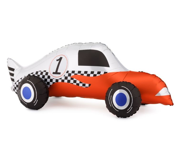 PartyDeco, stojący balon foliowy, wyścigówka, 90-34 cm