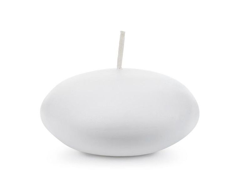 Partydeco, świeca pływająca, matowa biały, 8 cm, 4 szt.